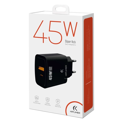 KATJMER KJ-45UP-N USB-PD 45W ŞARJ ADAPTÖRÜ - Görsel 4