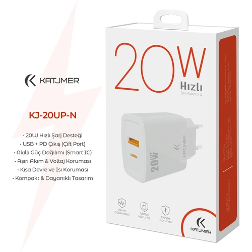 KATJMER KJ-20UP-N USB-PD 20W ŞARJ ADAPTÖRÜ - Görsel 2