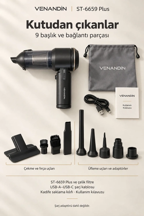 VENANDİN ST-6659 PLUS ARAÇ VAKUMLU SÜPÜRGE - Görsel 2