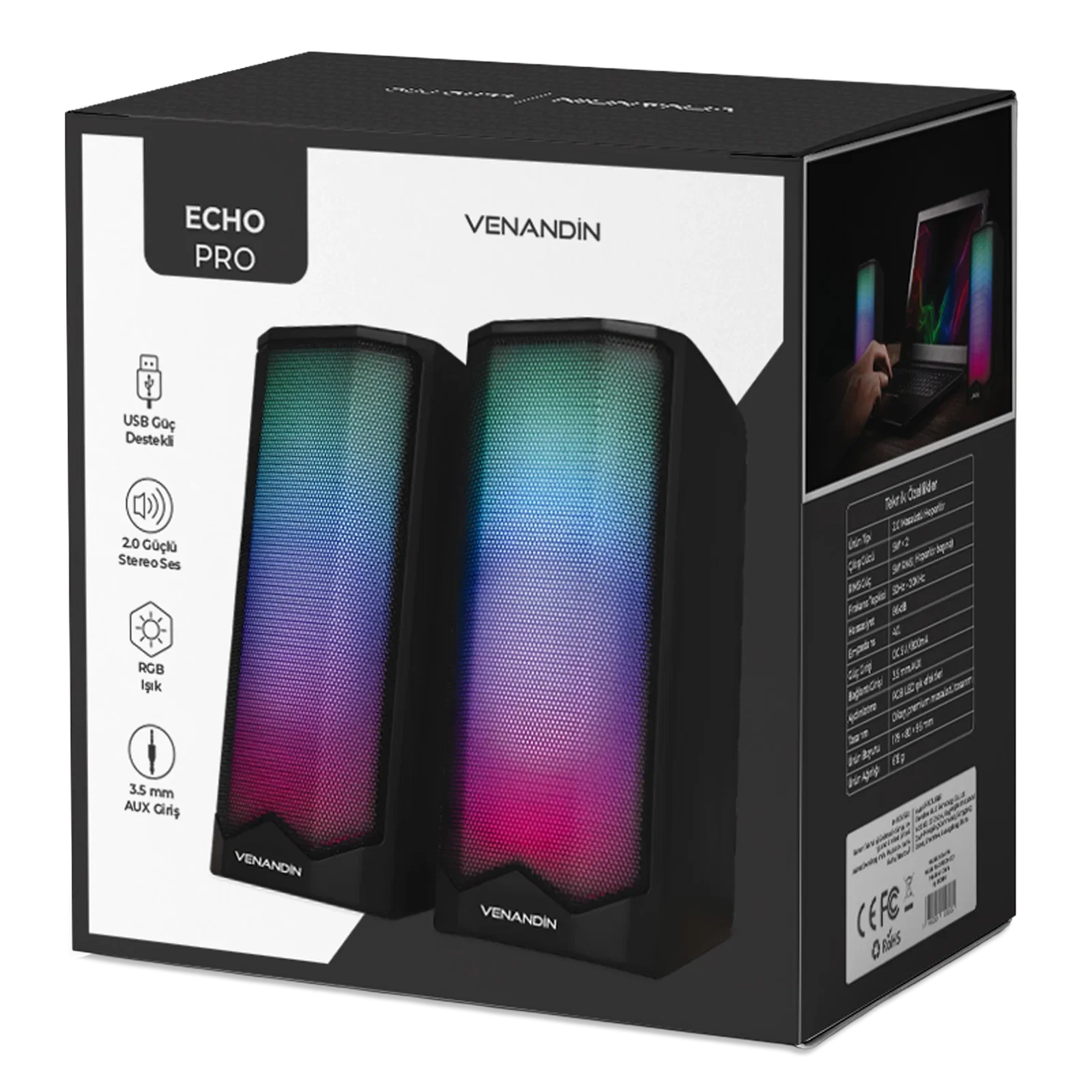 VENANDİN SPECH-002 ECHO PRO BİLGİSAYAR HOPARLÖRÜ - Görsel 4