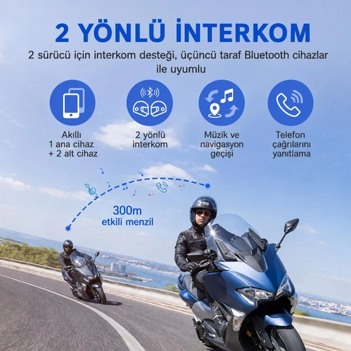 KATJMER Y20-MAX İNTERCOM MOTORCU KULAKLIĞI - Görsel 2