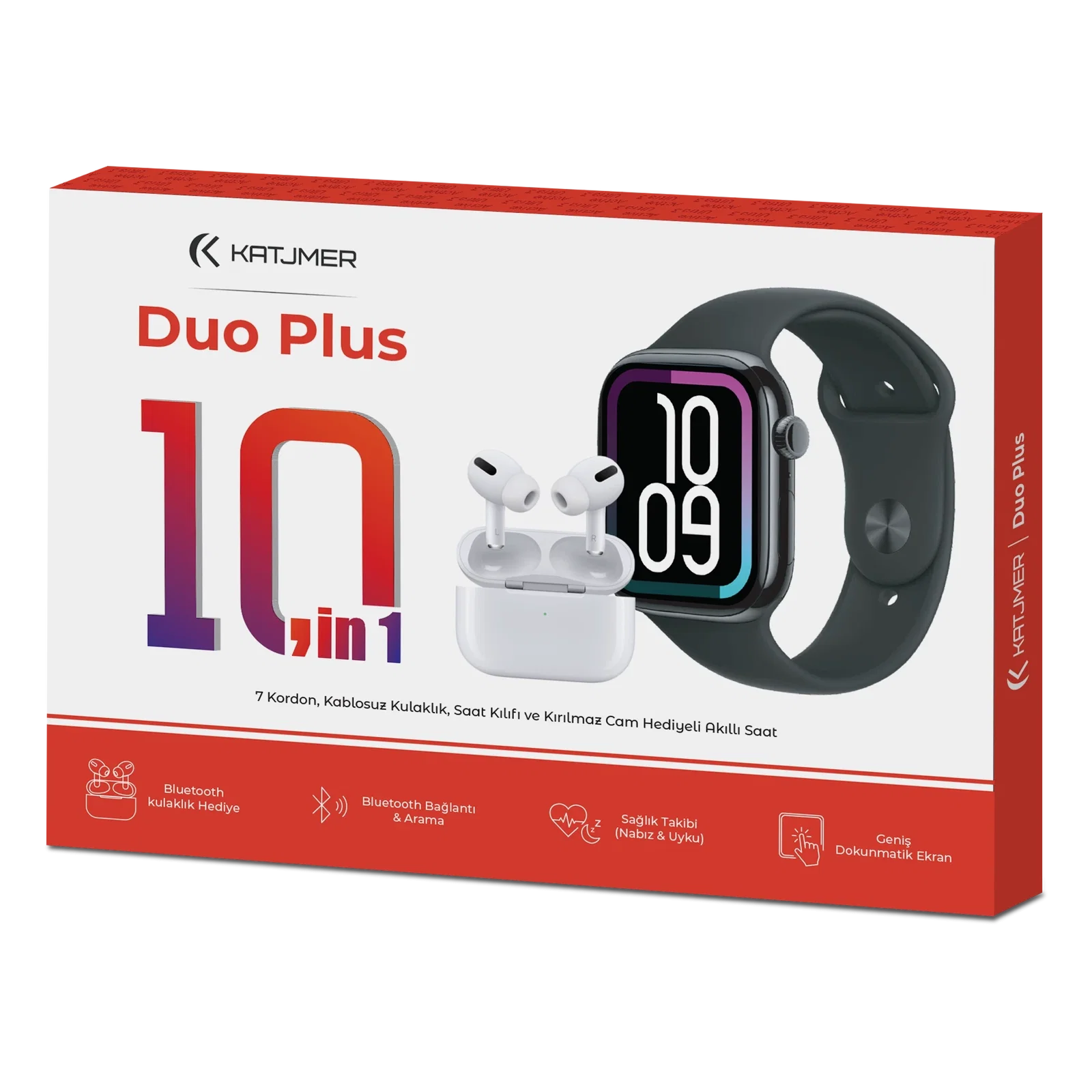 KATJMER KJ/DP-001 DUO PLUS 12İN1 BLUETOOTH KULAKLIK + 7 KORDONLU AKILLI SAAT - Görsel 4