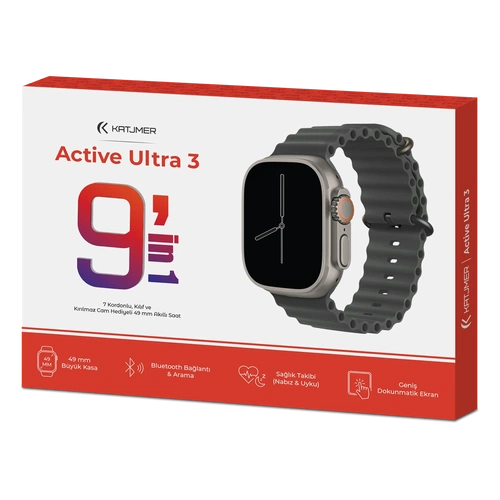 KATJMER KJ/AU-001 ACTİVE ULTRA 3 12İN1 BLUETOOTH KULAKLIK + 7 KORDONLU AKILLI SAAT - Görsel 4
