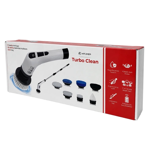 Katjmer KJ/TC-001 Turbo Clean Elektrikli Temizlik Fırçası - Görsel 5