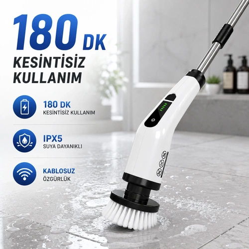 Katjmer KJ/TC-001 Turbo Clean Elektrikli Temizlik Fırçası - Görsel 3