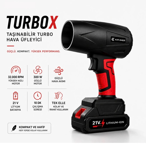 KATJMER KJ/TX-001 TURBO X TAŞINABİLİR TURBO HAVA ÜFLEYİCİ - Görsel 3