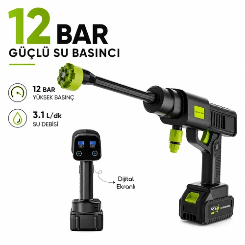 VENANDİN VN/WPL-001 WASH PLUS KABLOSUZ YÜKSEK BASINÇLI YIKAMA TABANCASI - Görsel 1