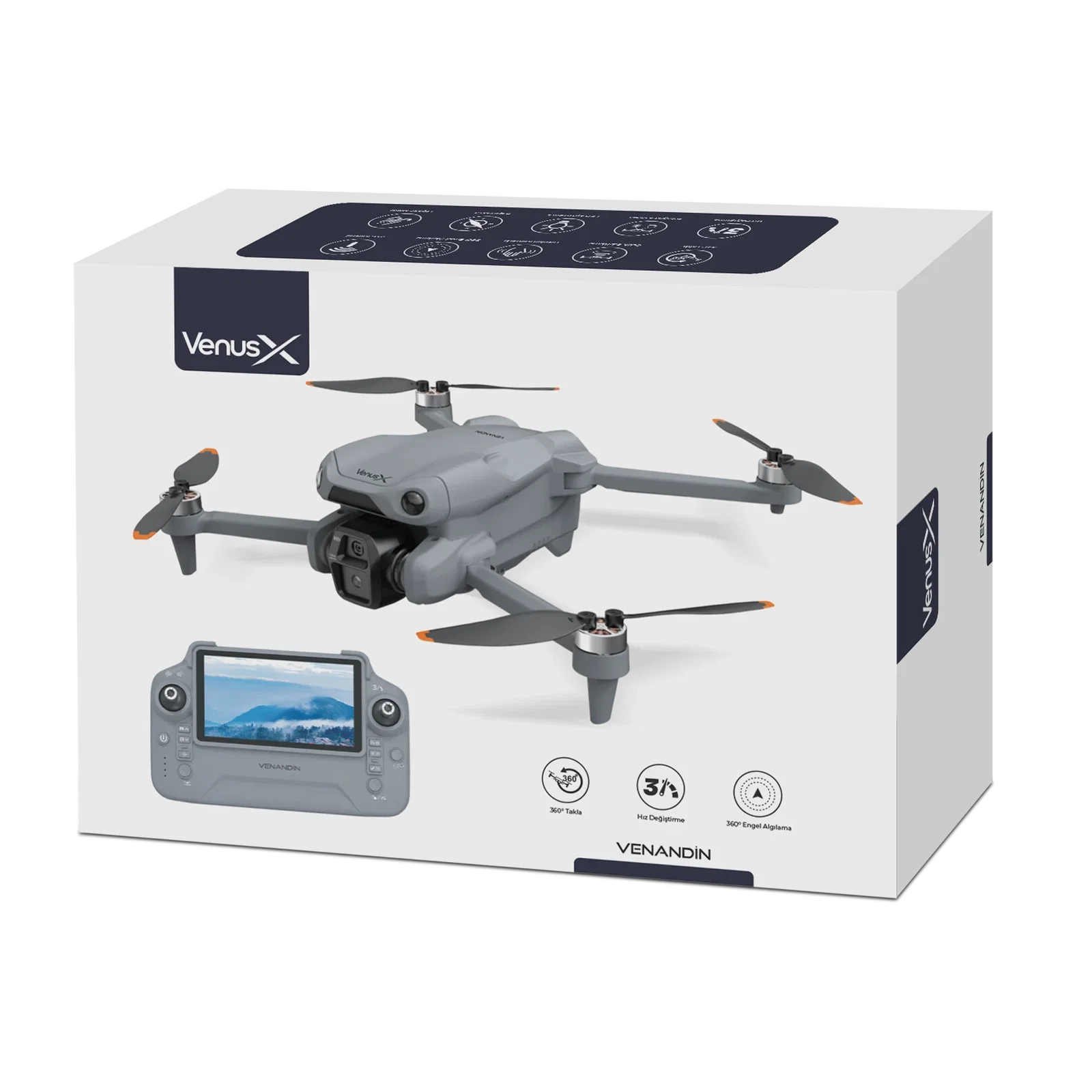 VENANDİN R28 VenüsX Çift Kameralı Katlanabilir Drone 480P, Fırçasız Motor, Wi-Fi Görüntü Aktarımı, Engelden Kaçınma - Görsel 4