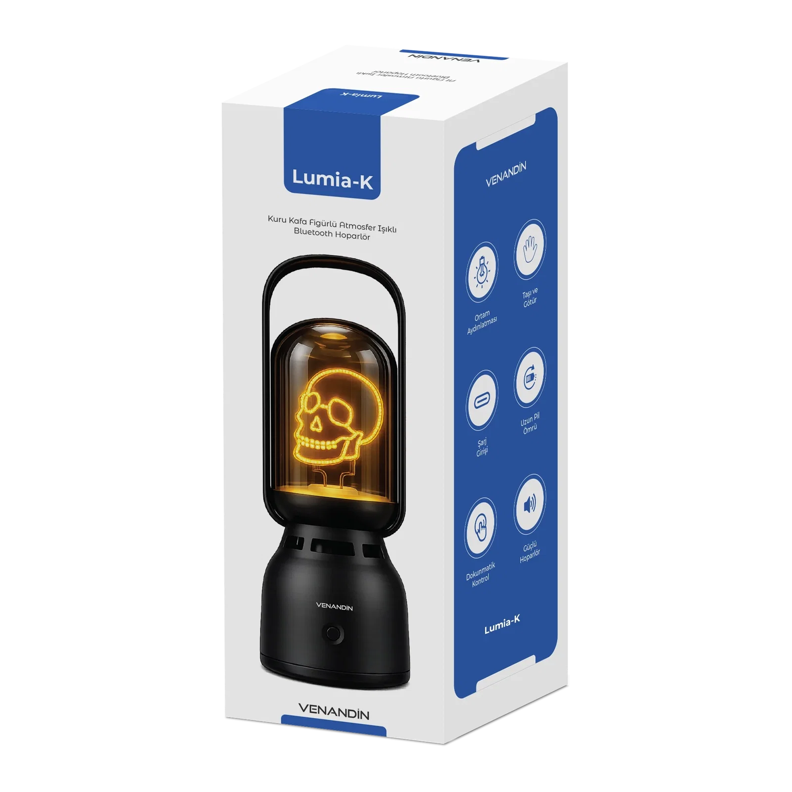 VENANDİN Z15-K LUMİA-K Bluetooth Hoparlörlü LED Gece Lambası 5W, 1800K Sıcak Işık, 160 Lümen, TWS - SİYAH - Görsel 5