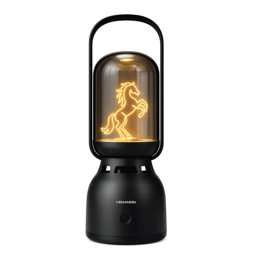VENANDİN Z15-M LUMİA-M Bluetooth Hoparlörlü LED Gece Lambası 5W, 1800K Sıcak Işık, 60 Lümen, TWS - SİYAH - Görsel 1