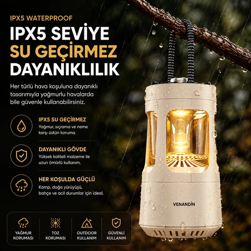 VENANDİN QD08 CAMPORA ATMOSFER IŞIKLI BLUETOOTH HOPARLÖR - BEYAZ - Görsel 5
