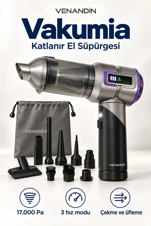VENANDİN MD-A8 VAKUMİA EL SÜPÜRGESİ - Görsel 1