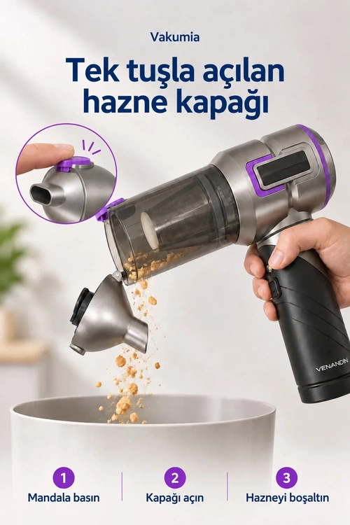 VENANDİN MD-A8 VAKUMİA EL SÜPÜRGESİ - Görsel 5
