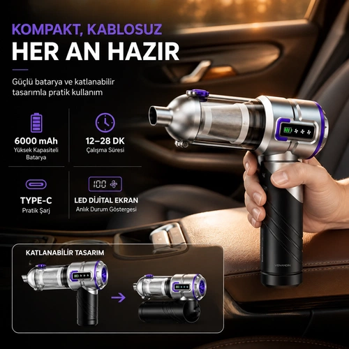 VENANDİN MD-A8 VAKUMİA EL SÜPÜRGESİ - Görsel 3