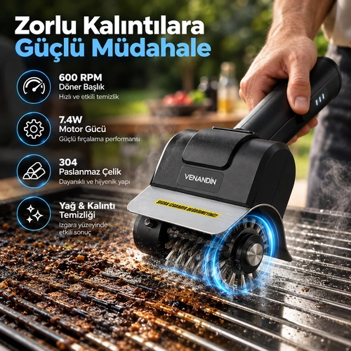 VENANDİN RC-4BA GRİLLO ŞARJLI IZGARA TEMİZLEME ALETİ - Görsel 2