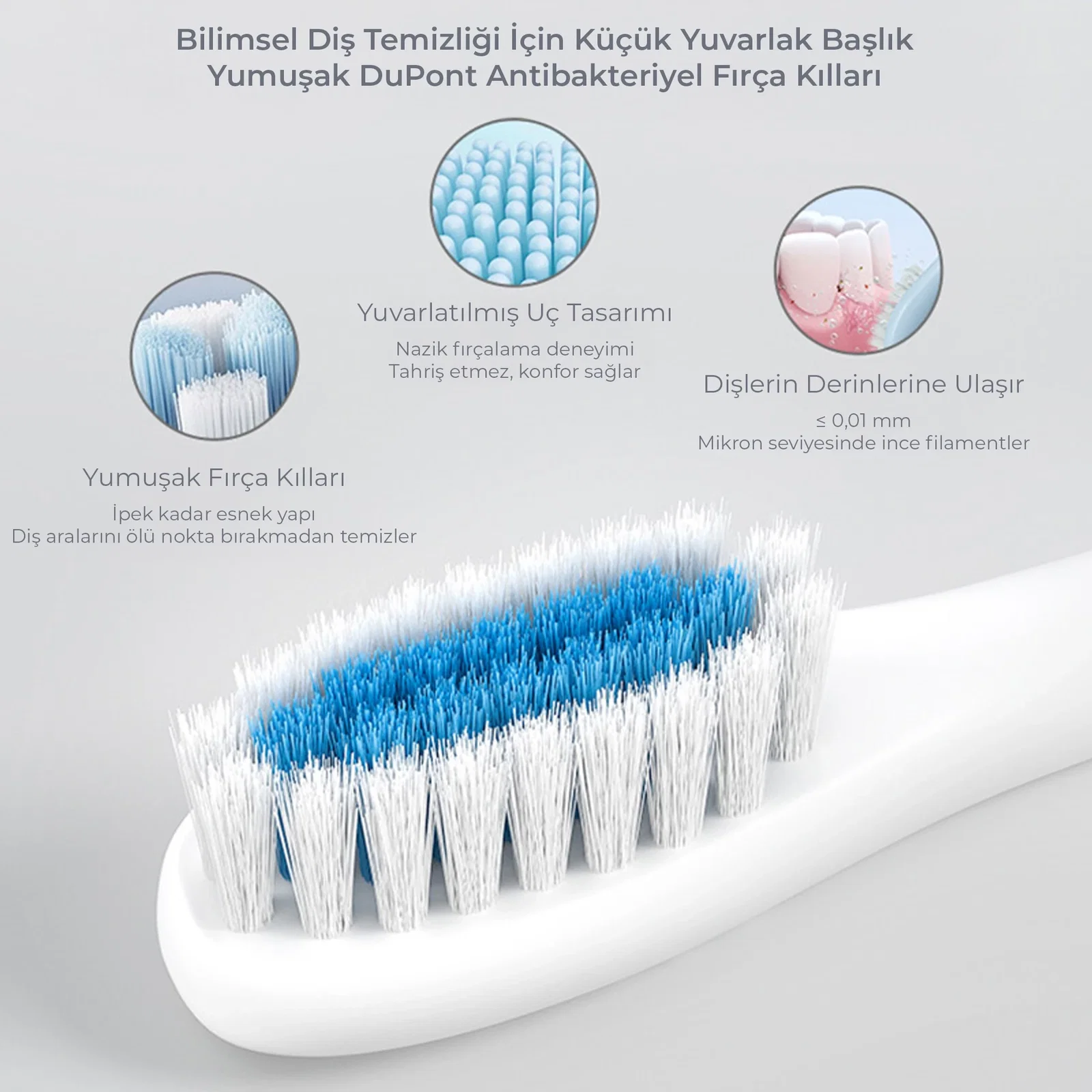 KATJMER KJ/DR-001 X-3 Dentora Elektrikli Diş Fırçası - BEYAZ - Görsel 2