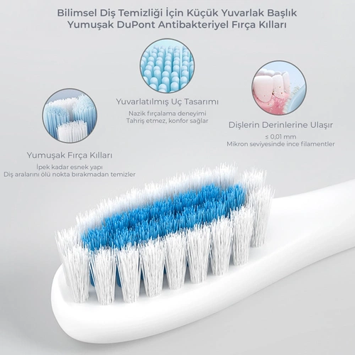 KATJMER KJ/DR-001 X-3 Dentora Elektrikli Diş Fırçası - BEYAZ - Görsel 2