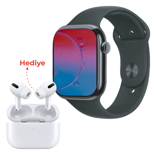 KATJMER KJ/DP-001 DUO PLUS 12İN1 BLUETOOTH KULAKLIK + 7 KORDONLU AKILLI SAAT - GÜMÜŞ - Görsel 1