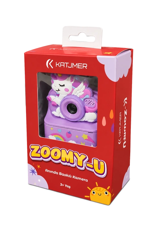 KATJMER KJ/ZM-004 ZOOMY-U UNİCORN FİGÜRLÜ ANINDA BASKILI ÇOCUK KAMERASI - MOR - Görsel 9