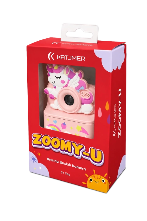 KATJMER KJ/ZM-004 ZOOMY-U UNİCORN FİGÜRLÜ ANINDA BASKILI ÇOCUK KAMERASI - PEMBE - Görsel 9
