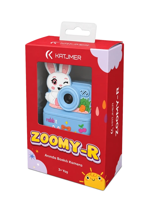 KATJMER KJ/ZM-003 ZOOMY-R TAVŞAN FİGÜRLÜ ANINDA BASKILI ÇOCUK KAMERASI - MAVİ - Görsel 9