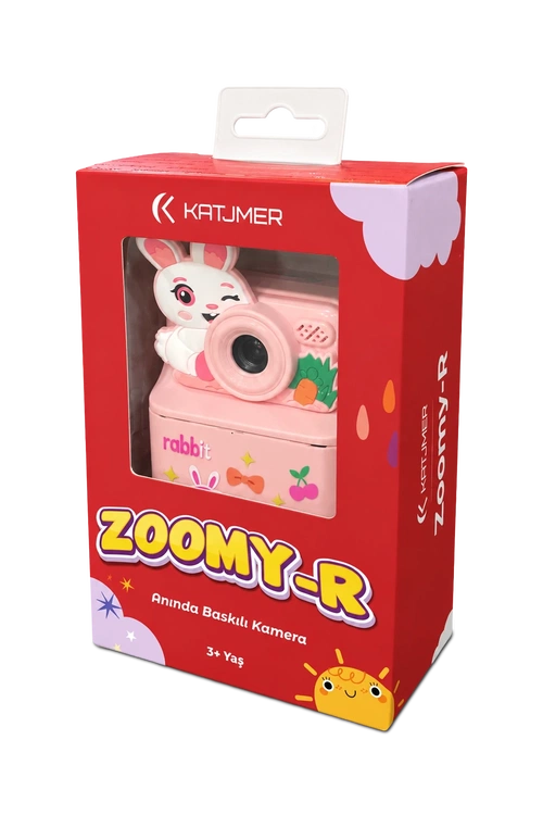 KATJMER KJ/ZM-003 ZOOMY-R TAVŞAN FİGÜRLÜ ANINDA BASKILI ÇOCUK KAMERASI - PEMBE - Görsel 9