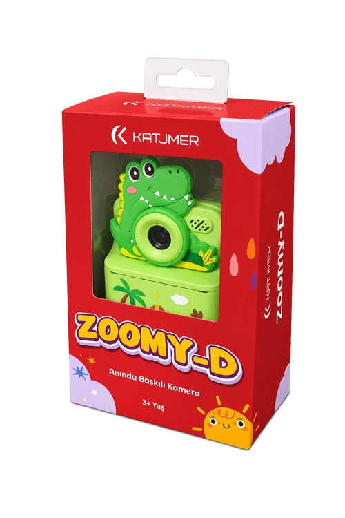 KATJMER KJ/ZM-002 ZOOMY-D DİNOZOR FİGÜRLÜ ANINDA BASKILI ÇOCUK KAMERASI - YEŞİL - Görsel 9