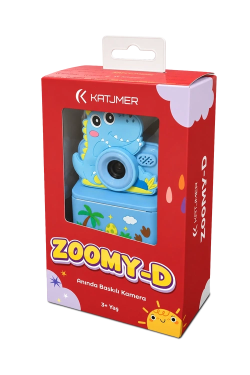 KATJMER KJ/ZM-002 ZOOMY-D DİNOZOR FİGÜRLÜ ANINDA BASKILI ÇOCUK KAMERASI - MAVİ - Görsel 9
