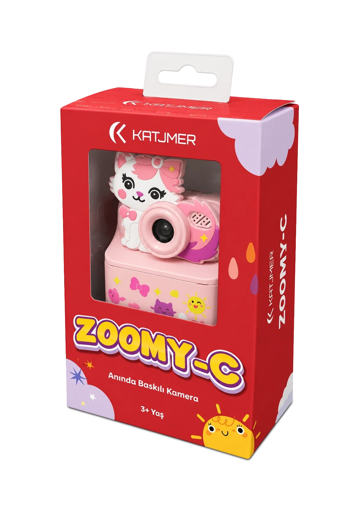 KATJMER KJ/ZM-001 ZOOMY-C KEDİ FİGÜRLÜ ANINDA BASKILI ÇOCUK KAMERASI - PEMBE - Görsel 9