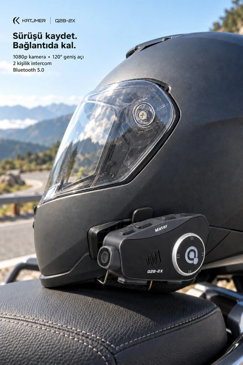 KATJMER Q28-2X İNTERCOM MOTORCU KULAKLIĞI - Görsel 1