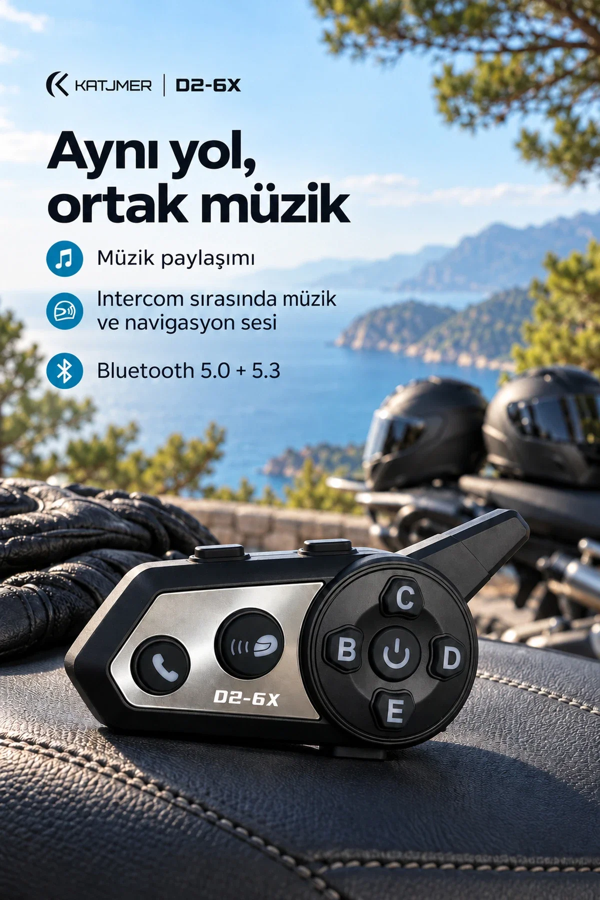 KATJMER D2-6X İNTERCOM MOTORCU KULAKLIĞI - Görsel 3