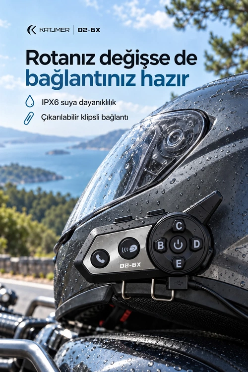 KATJMER D2-6X İNTERCOM MOTORCU KULAKLIĞI - Görsel 6