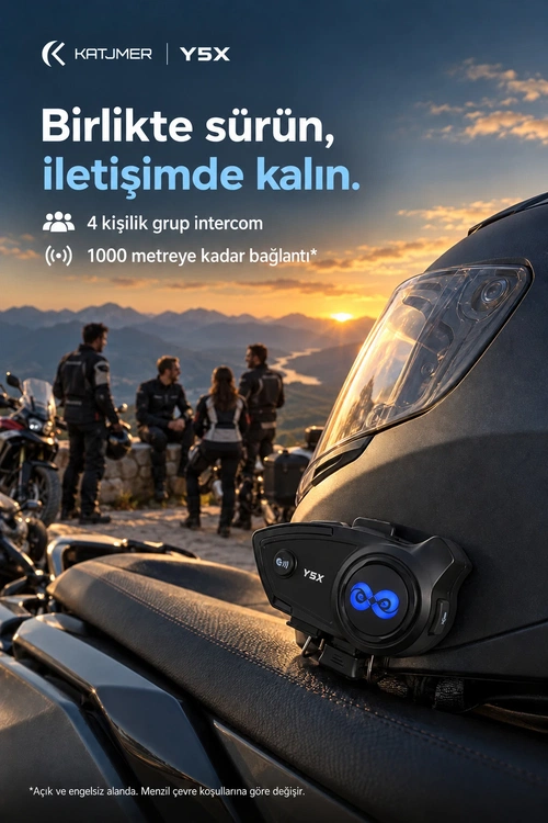KATJMER Y5X İNTERCOM MOTORCU KULAKLIĞI - Görsel 2