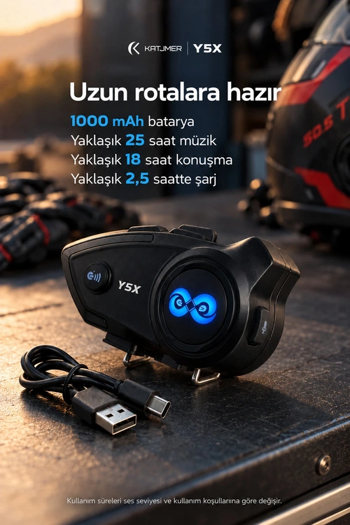 KATJMER Y5X İNTERCOM MOTORCU KULAKLIĞI - Görsel 4