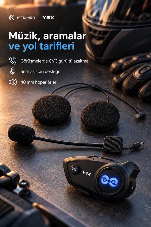 KATJMER Y5X İNTERCOM MOTORCU KULAKLIĞI - Görsel 3
