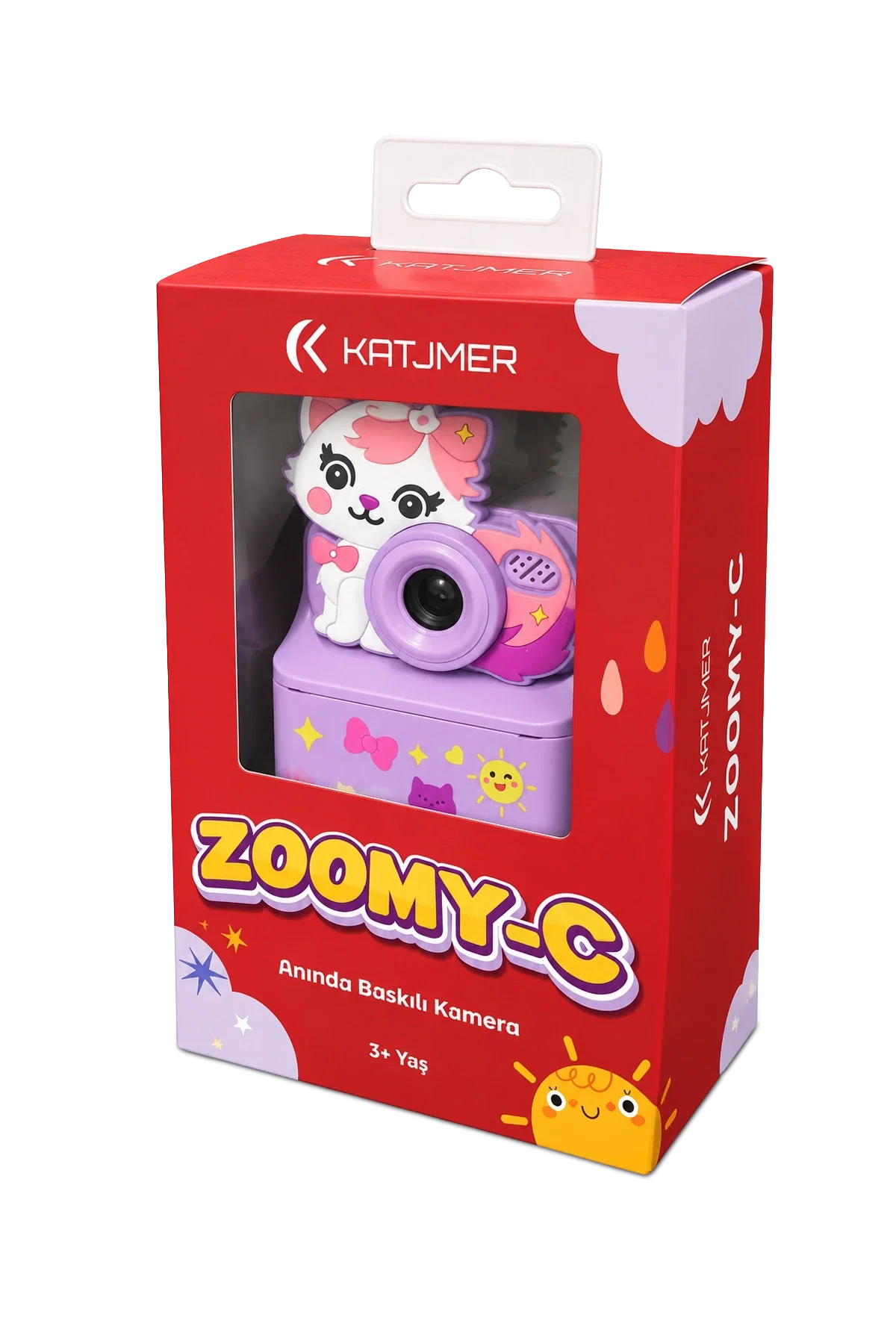 KATJMER KJ/ZM-001 ZOOMY-C KEDİ FİGÜRLÜ ANINDA BASKILI ÇOCUK KAMERASI - MOR - Görsel 9