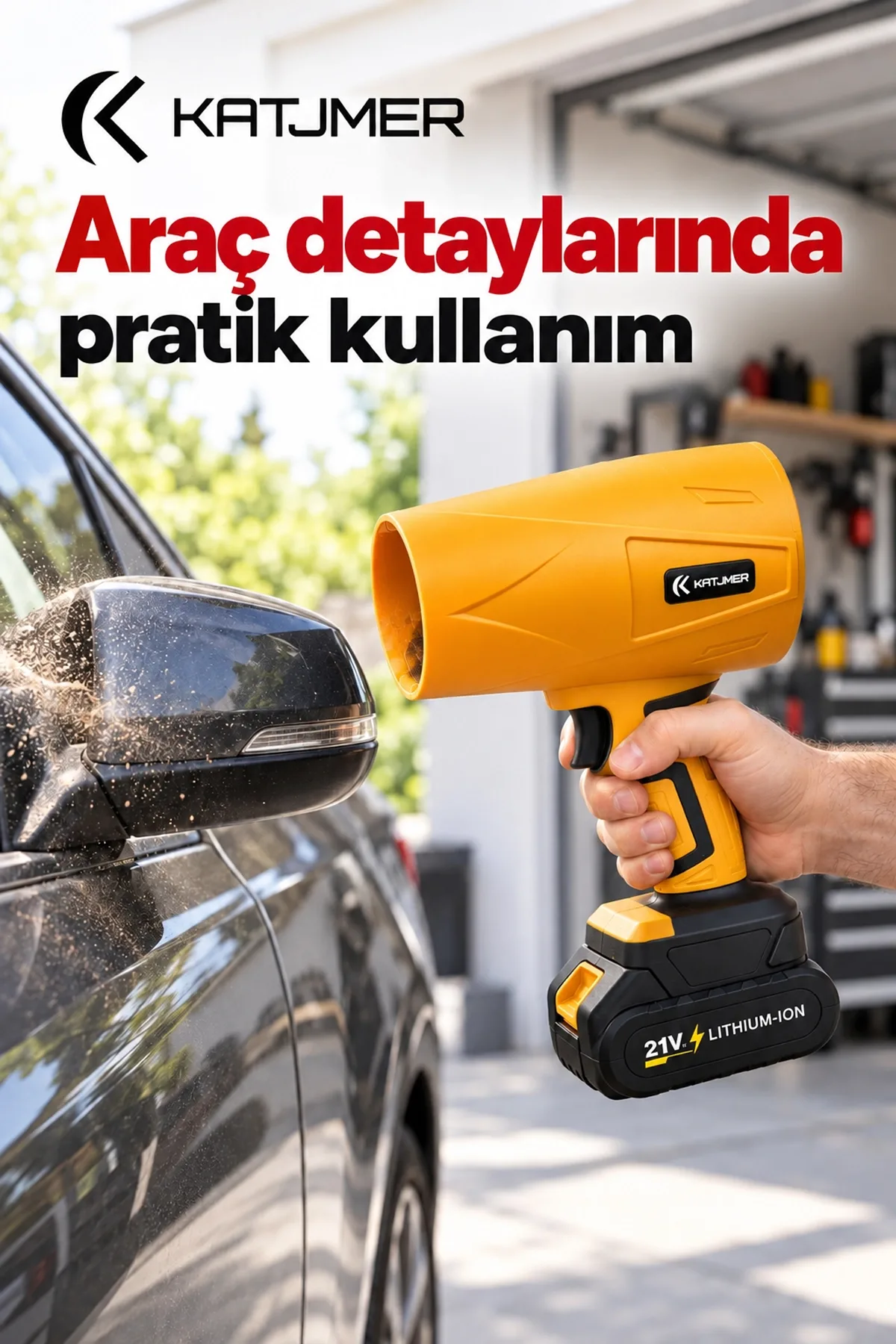 KATJMER KJ/TX-001 TURBO X TAŞINABİLİR TURBO HAVA ÜFLEYİCİ - SARI - Görsel 7