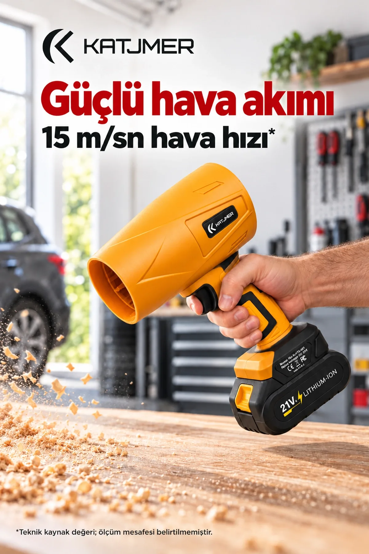 KATJMER KJ/TX-001 TURBO X TAŞINABİLİR TURBO HAVA ÜFLEYİCİ - SARI - Görsel 2
