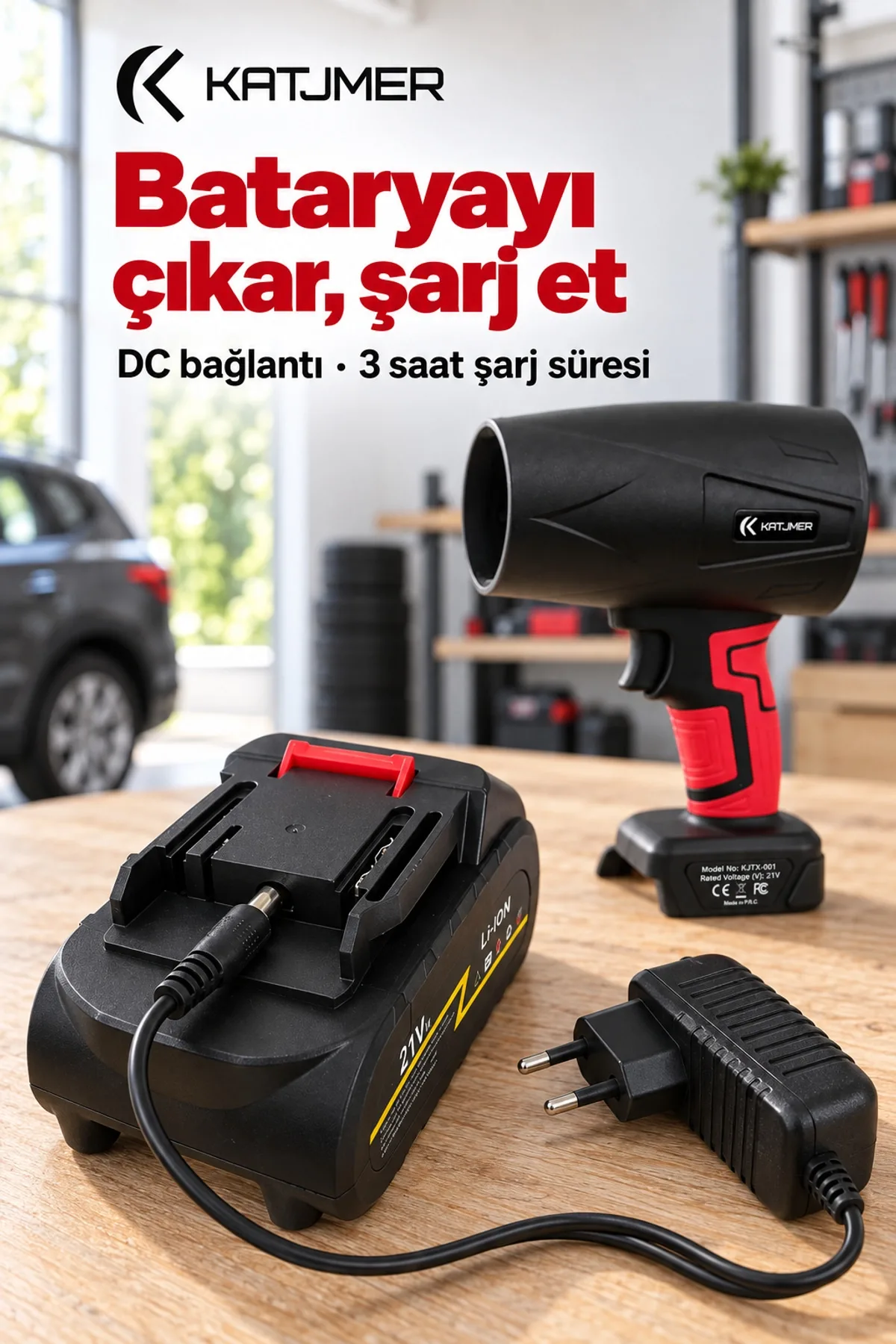 KATJMER KJ/TX-001 TURBO X TAŞINABİLİR TURBO HAVA ÜFLEYİCİ - KIRMIZI - Görsel 4