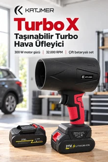 KATJMER KJ/TX-001 TURBO X TAŞINABİLİR TURBO HAVA ÜFLEYİCİ - KIRMIZI