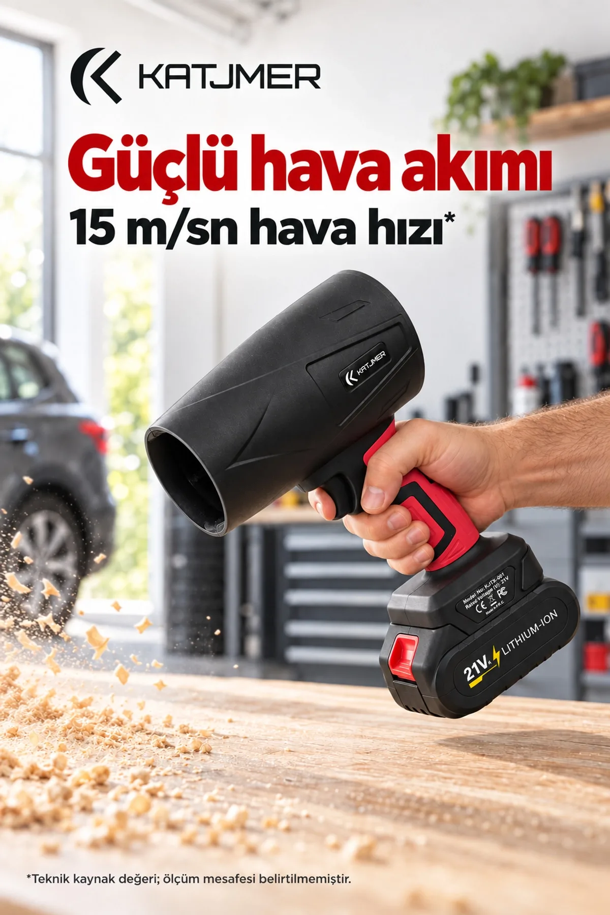 KATJMER KJ/TX-001 TURBO X TAŞINABİLİR TURBO HAVA ÜFLEYİCİ - KIRMIZI - Görsel 2