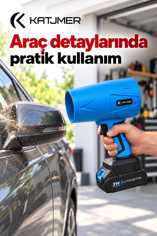 KATJMER KJ/TX-001 TURBO X TAŞINABİLİR TURBO HAVA ÜFLEYİCİ - MAVİ - Görsel 7