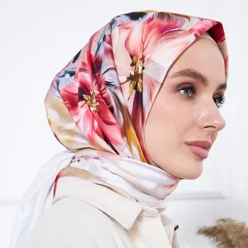 4305 - 120'Lik Violet Dijital Eşarp