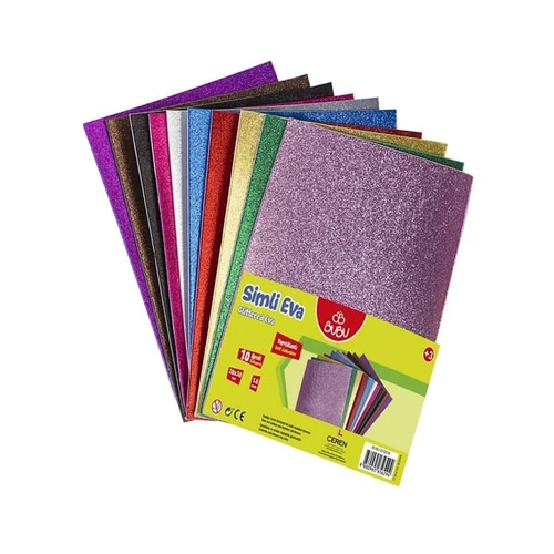 Bubu Simli Yapışkanlı Eva 20x30 cm.10 Renk - Görsel 1