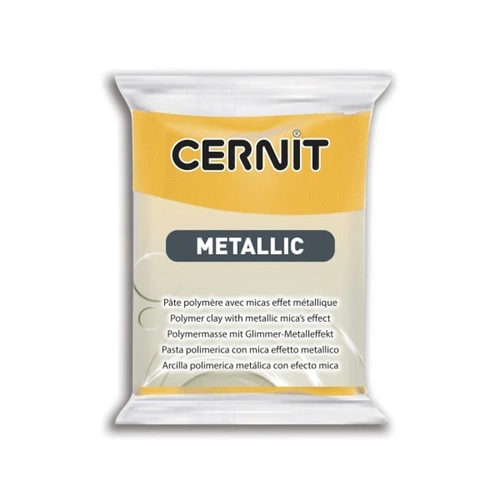 Cernit Metallic Polimer Kil 56 gr 700 Yellow - Görsel 1