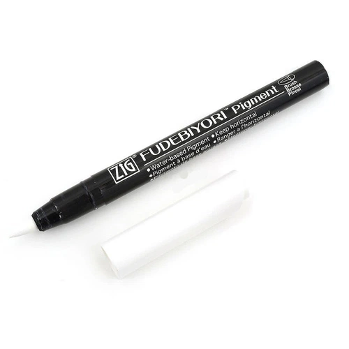 Zig Fudebiyori Pigment Brush Pen Fırça Uçlu Kalem BEYAZ - Görsel 1