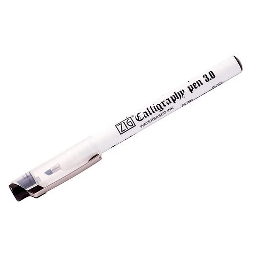 Zig Calligraphy Pen YAN KESİK Kaligrafi Kalemi 3.0 mm Siyah - Görsel 1