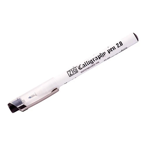 Zig Calligraphy Pen YAN KESİK Kaligrafi Kalemi 2.0 mm Siyah - Görsel 1