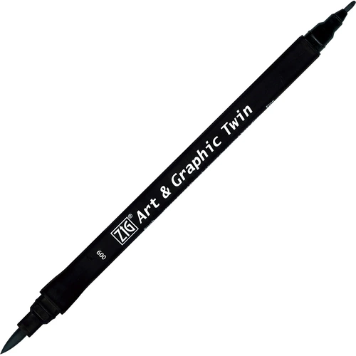 Zig Art & Graphic Twin Marker Çizim Kalemi 9 Black - Görsel 1