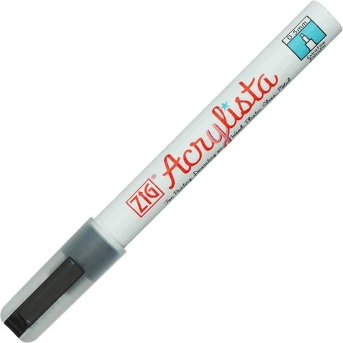 Zig Acrylista Marker Akrilik Boyama Kalemi 0.5 mm Fine Uç SİYAH - Görsel 1